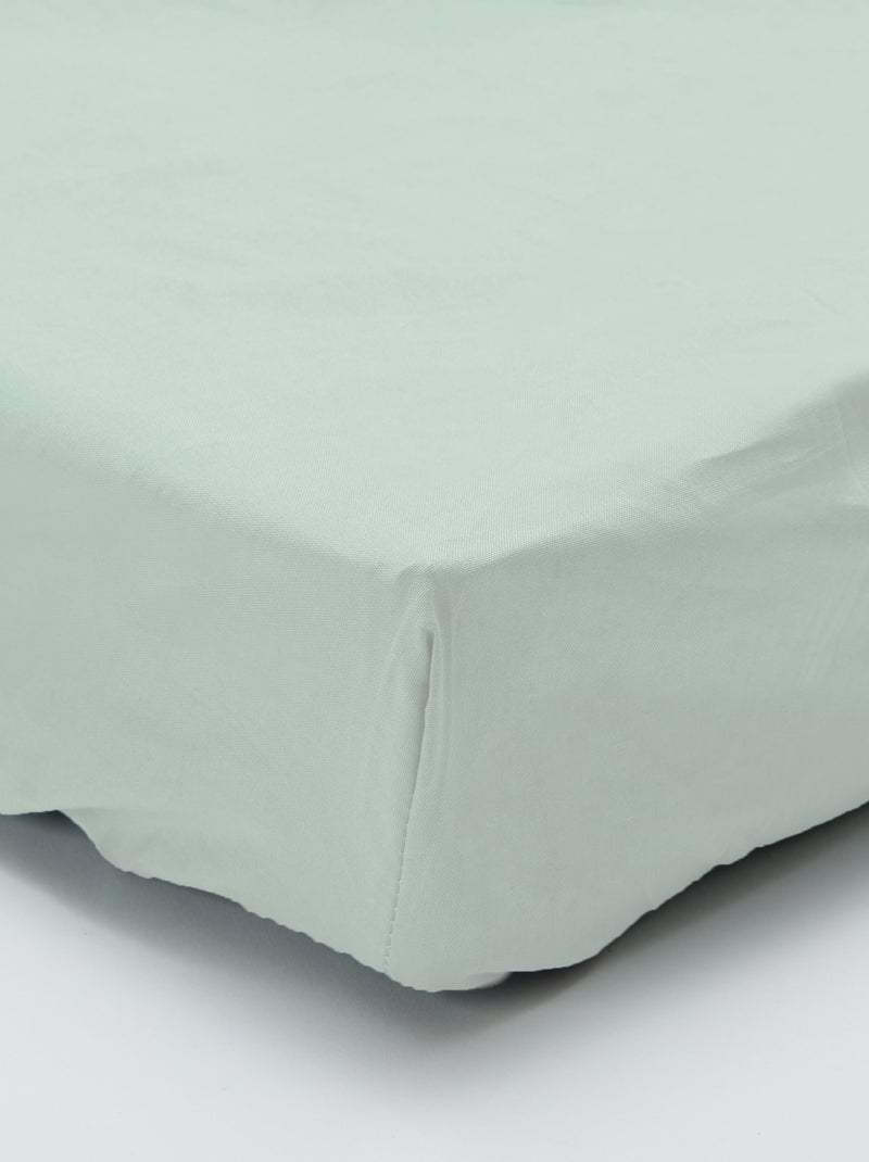 Drap housse 2 personnes (180x200) en coton - Kiabi Home Bleu clair - Kiabi