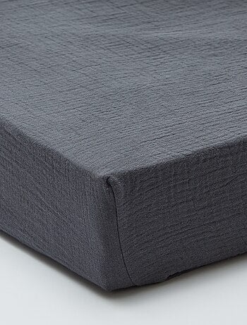 Drap housse 2 personnes (180x200) en double gaze de coton - Kiabi Home