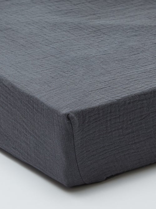 Drap housse 2 personnes (180x200) en double gaze de coton - Kiabi Home - Kiabi