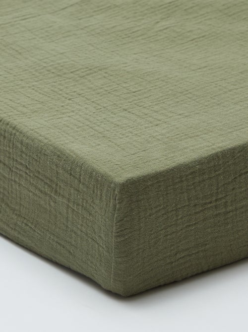 Drap housse 2 personnes (180x200) en double gaze de coton - Kiabi Home - Kiabi