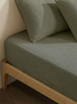 Drap housse 2 personnes (180x200) en double gaze de coton - Kiabi Home
