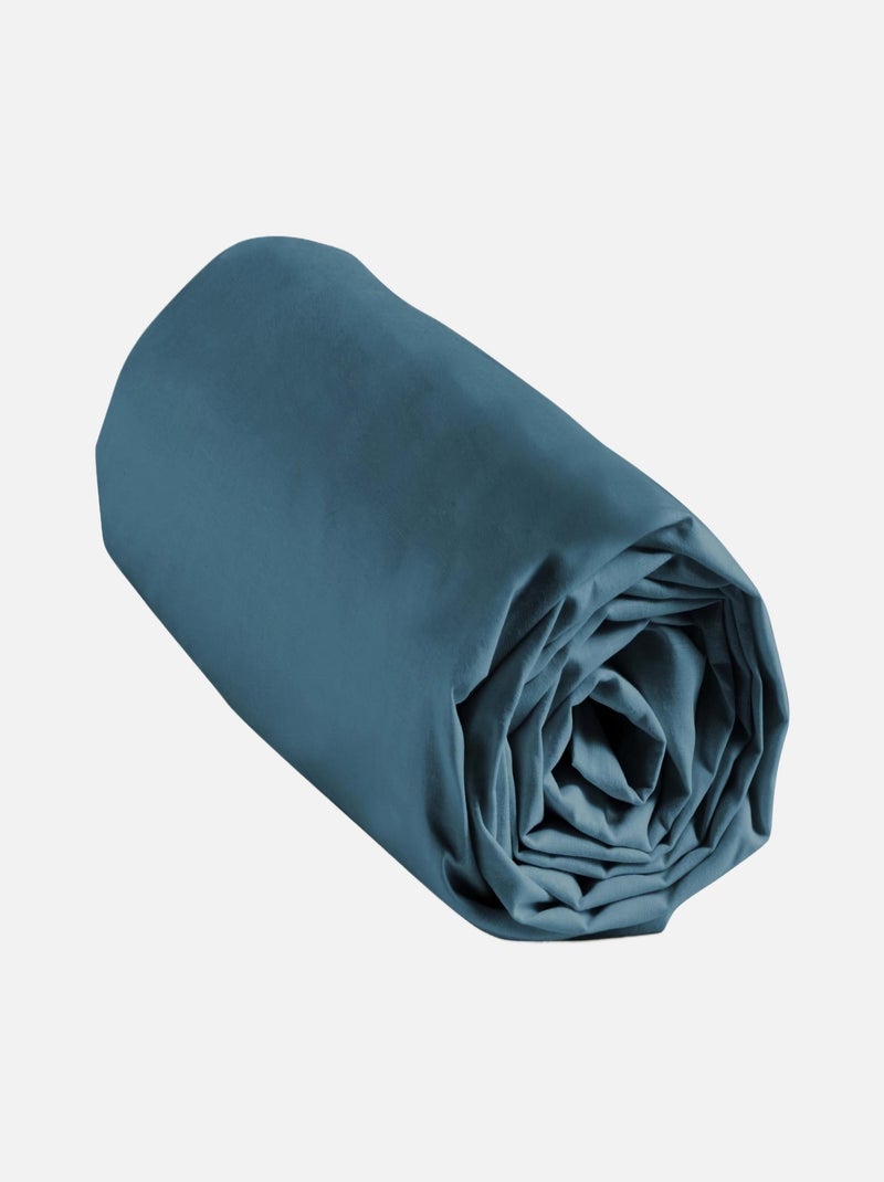 DRAP HOUSSE 2 PERSONNES UNI 57 FILS LINA BLEU NUIT Bleu - Kiabi