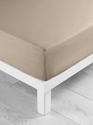 DRAP HOUSSE 2 PERSONNES UNI 57 FILS LINA SABLE