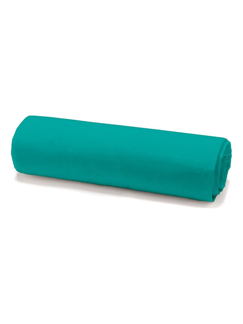 Drap Housse 2 personnes uni '57FILS' 'TODAY' Bleu - Kiabi