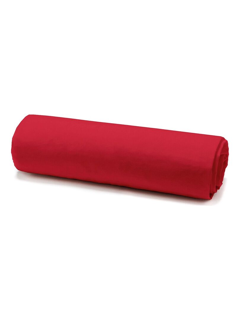 Drap Housse 2 personnes uni '57FILS' 'TODAY' Rouge - Kiabi
