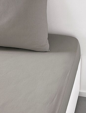 Drap housse 2 personnes uni coton ESSENTIAL