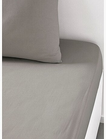 Drap housse 2 personnes uni coton ESSENTIAL