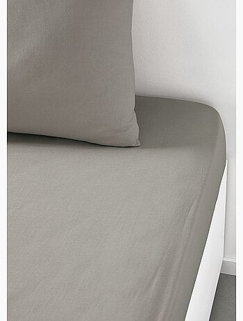 Drap housse 2 personnes uni coton ESSENTIAL