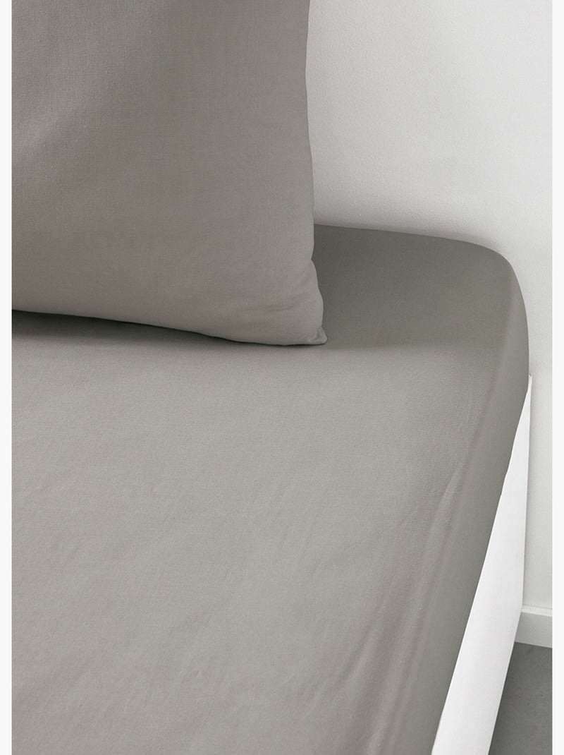 Drap housse 2 personnes uni coton ESSENTIAL Beige - Kiabi