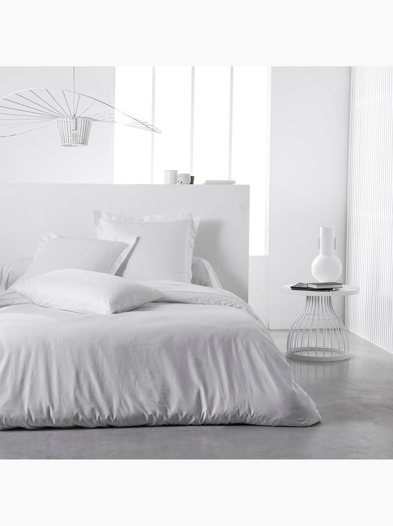 Drap housse 2 personnes uni coton ESSENTIAL Blanc - Kiabi