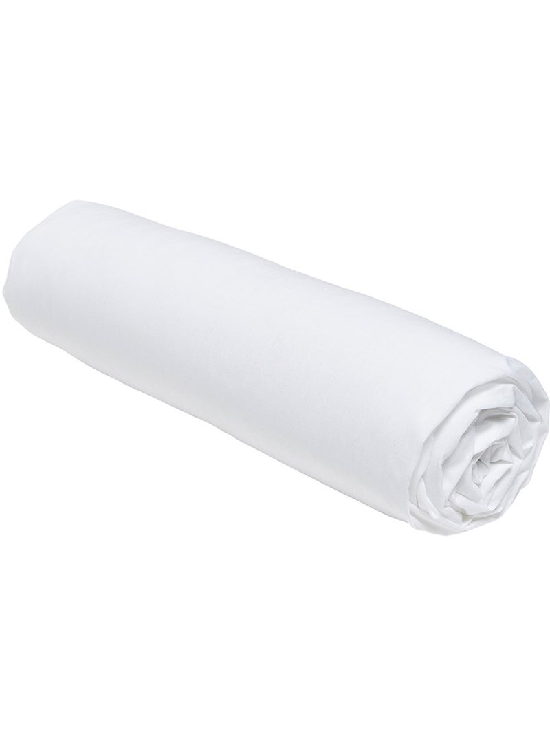 Drap housse 2 personnes uni coton ESSENTIAL Blanc - Kiabi