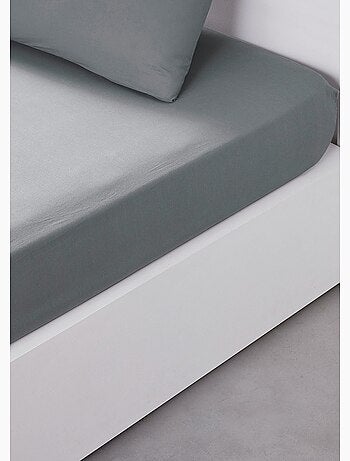 Drap housse 2 personnes uni coton ESSENTIAL