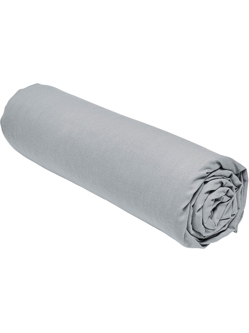 Drap housse 2 personnes uni coton ESSENTIAL Gris - Kiabi