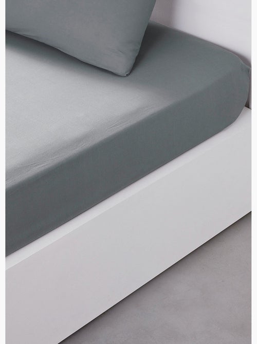 Drap housse 2 personnes uni coton ESSENTIAL - Kiabi