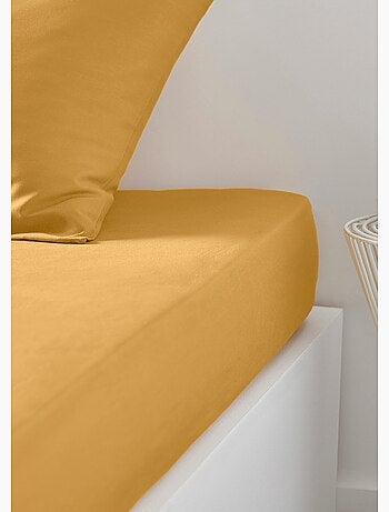 Drap housse 2 personnes uni coton ESSENTIAL