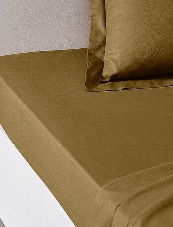 Drap housse 2 personnes uni coton ESSENTIAL