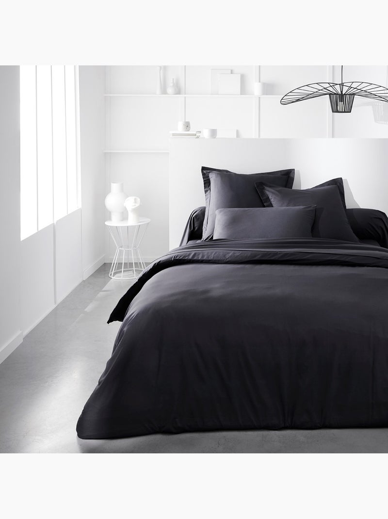 Drap housse 2 personnes uni coton ESSENTIAL Noir - Kiabi