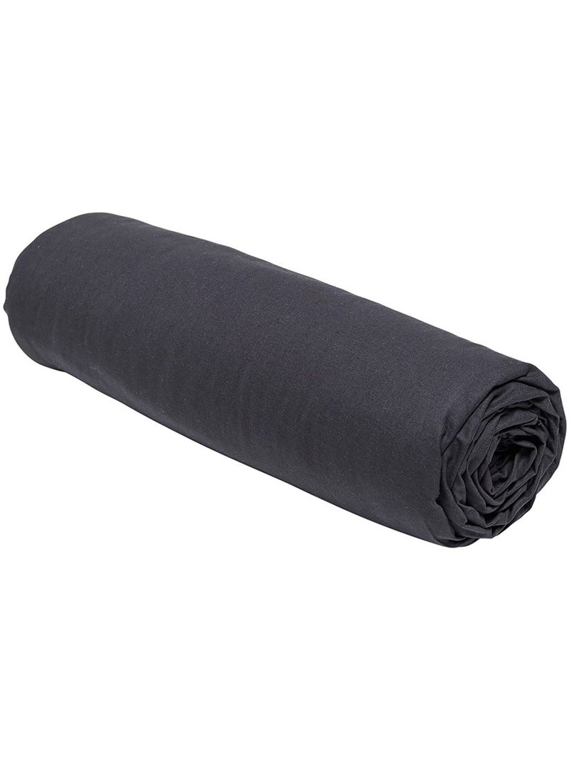 Drap housse 2 personnes uni coton ESSENTIAL Noir - Kiabi