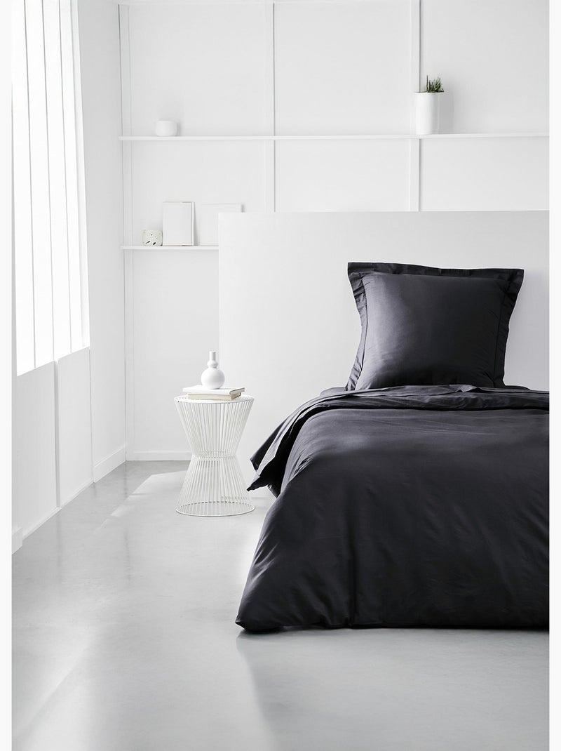 Drap housse 2 personnes uni coton ESSENTIAL Noir - Kiabi