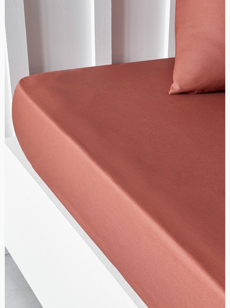 Drap housse 2 personnes uni coton ESSENTIAL Rouge - Kiabi