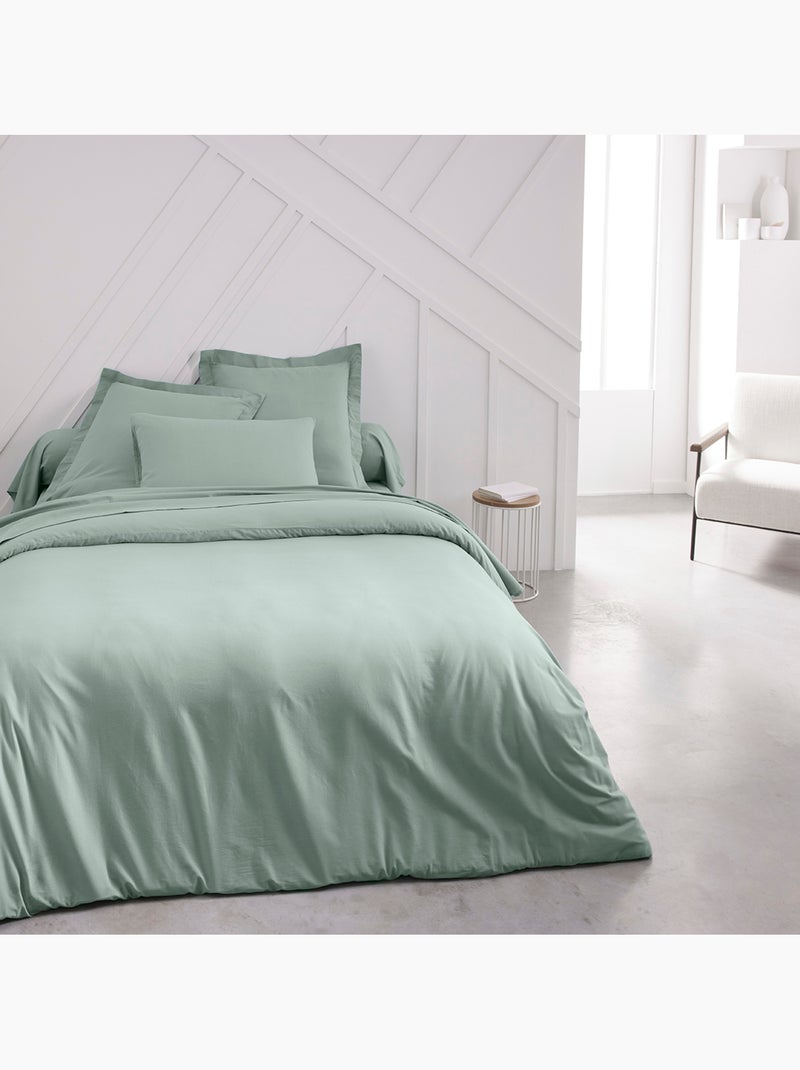 Drap housse 2 personnes uni coton ESSENTIAL Vert - Kiabi