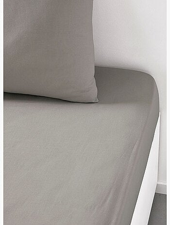 Drap housse 2 personnes uni coton grand bonnet ORGANIC