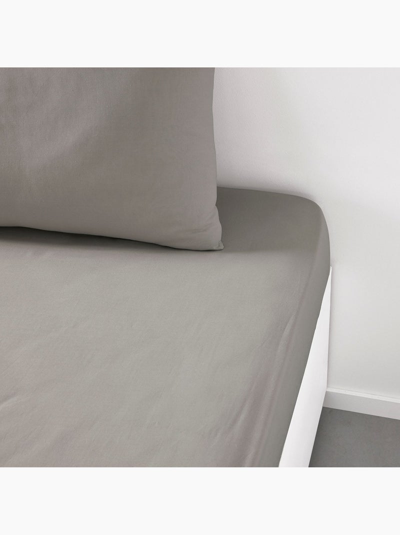 Drap housse 2 personnes uni coton grand bonnet ORGANIC Beige - Kiabi
