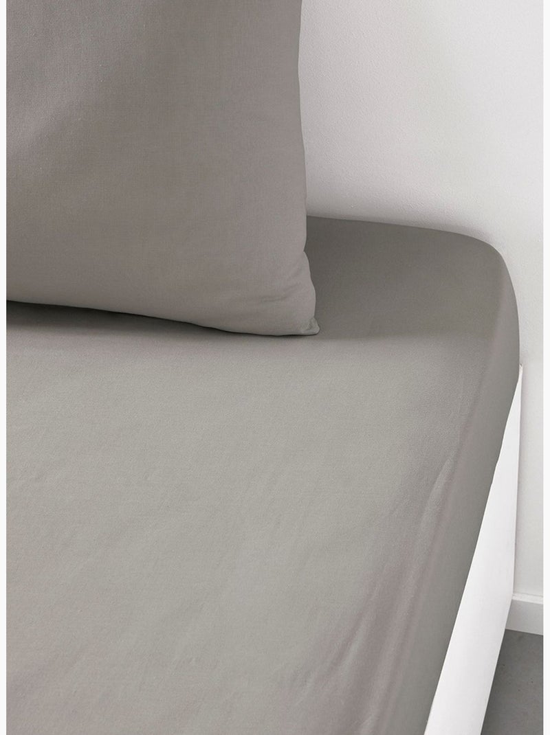 Drap housse 2 personnes uni coton grand bonnet ORGANIC Beige - Kiabi