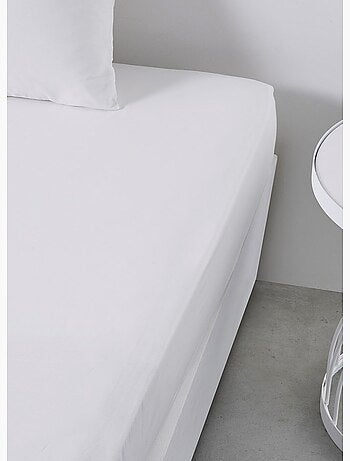 Drap housse 2 personnes uni coton grand bonnet ORGANIC