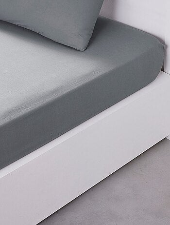 Drap housse 2 personnes uni coton grand bonnet ORGANIC