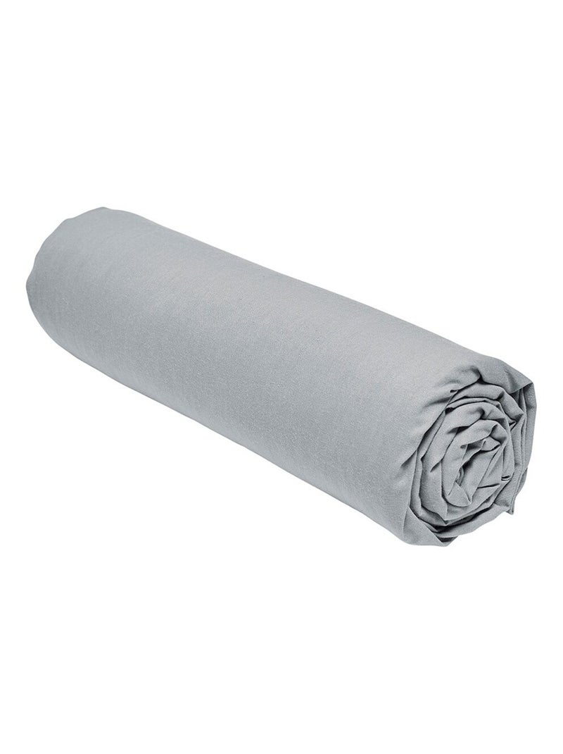 Drap housse 2 personnes uni coton grand bonnet ORGANIC Gris - Kiabi