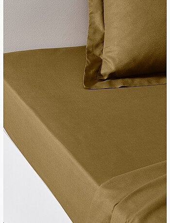 Drap housse 2 personnes uni coton grand bonnet ORGANIC