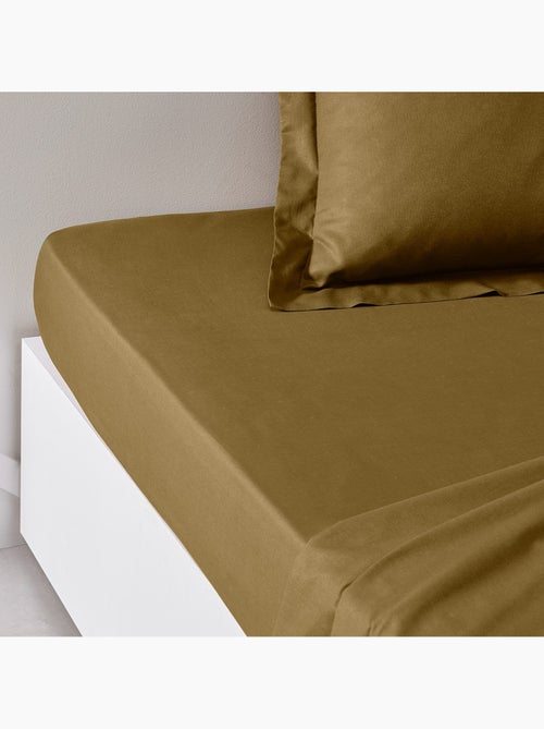 Drap housse 2 personnes uni coton grand bonnet ORGANIC - Kiabi