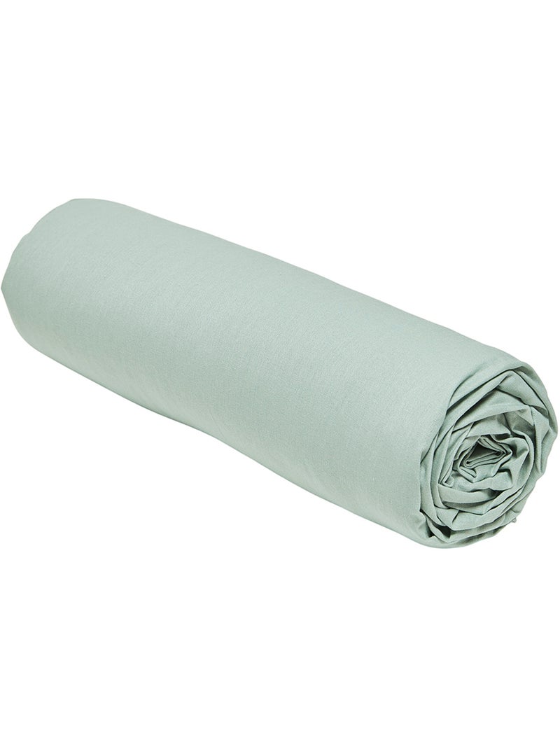 Drap housse 2 personnes uni coton grand bonnet ORGANIC Vert - Kiabi