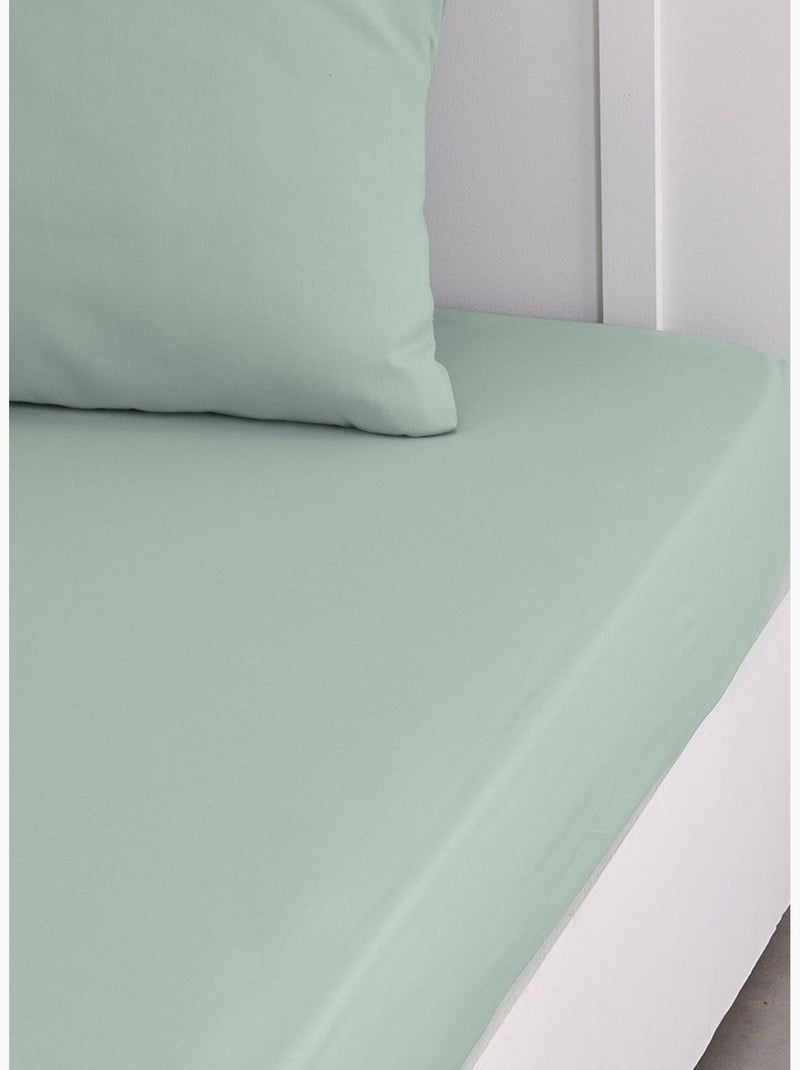 Drap housse 2 personnes uni coton grand bonnet ORGANIC Vert - Kiabi