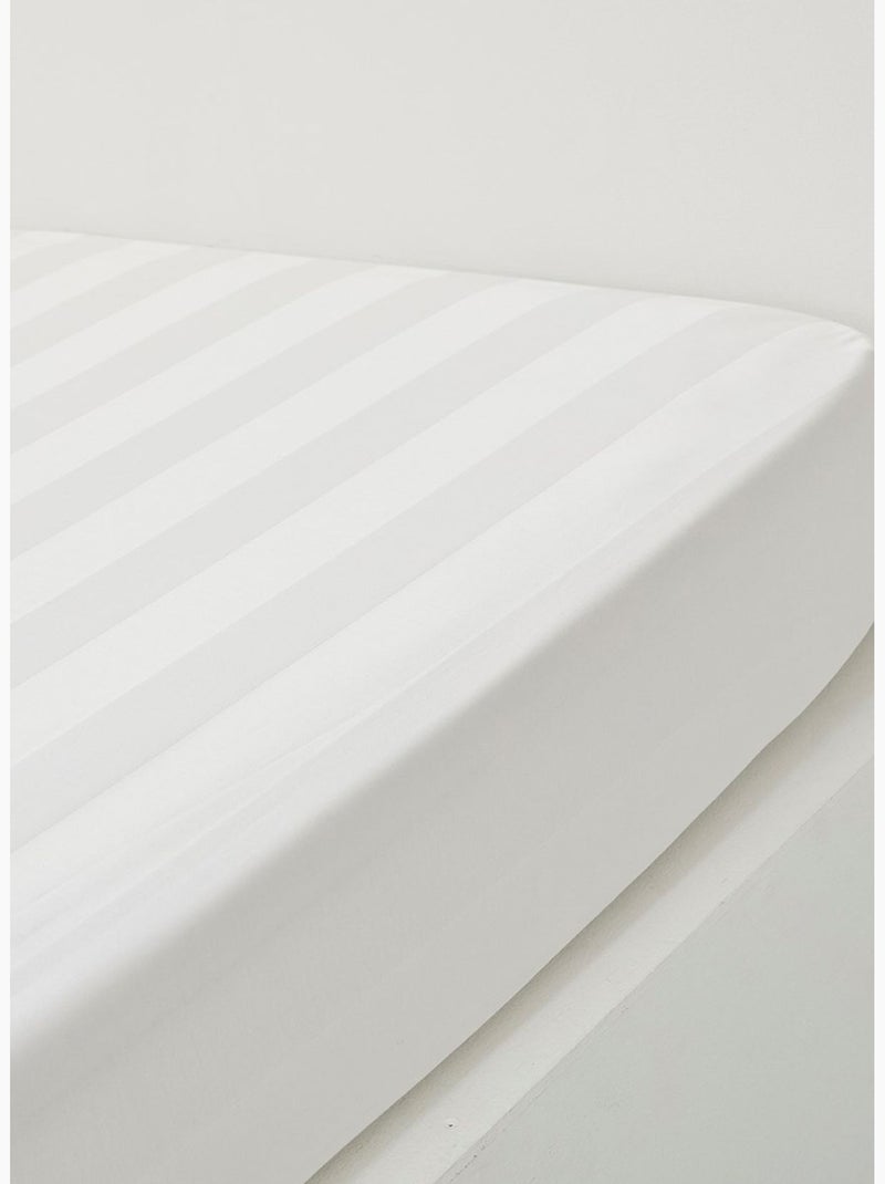 Drap housse 2 personnes uni coton grand bonnet PRESTIGE Blanc - Kiabi