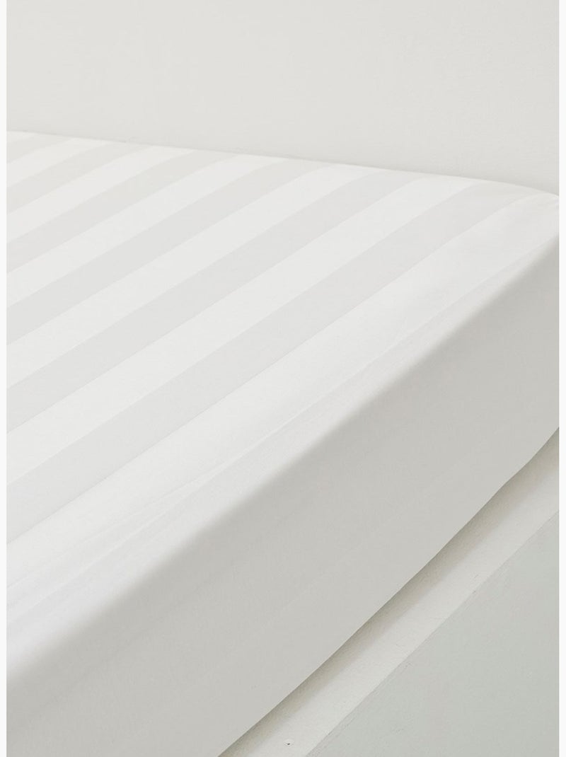 Drap housse 2 personnes uni coton grand bonnet PRESTIGE Blanc - Kiabi