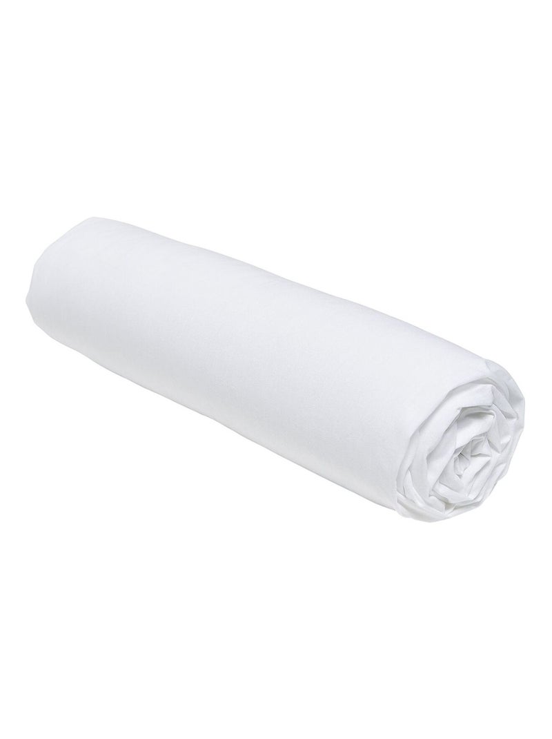 Drap housse 2 places - 100% coton BIO Blanc - Kiabi