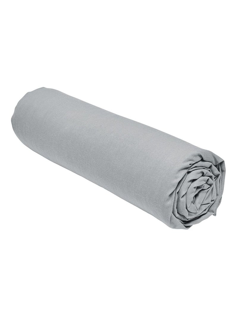 Drap housse 2 places - 100% coton BIO Gris - Kiabi