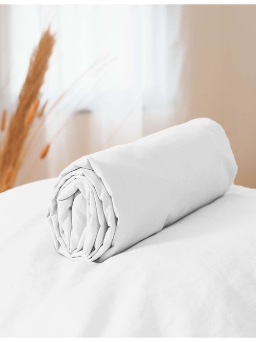 Drap housse 2 places 100% coton lavé bonnet 25 cm - Kiabi Drap housse 2 places 100% coton lavé bonnet 25 cm - Kiabi