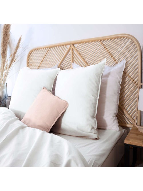 Drap housse 2 places 100% coton lavé bonnet 25 cm grande taille - Kiabi