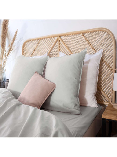 Drap housse 2 places 100% coton lavé bonnet 25 cm grande taille - Kiabi Drap housse 2 places 100% coton lavé bonnet 25 cm grande taille - Kiabi