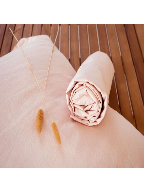 Drap housse 2 places 100% coton lavé bonnet 25 cm grande taille - Kiabi Drap housse 2 places 100% coton lavé bonnet 25 cm grande taille - Kiabi
