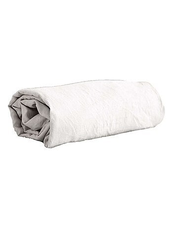 Drap housse 2 places 100% microfibre lavée bonnet 28 cm