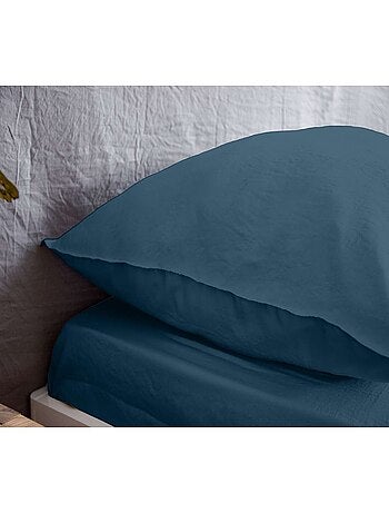 Drap housse 2 places 100% microfibre lavée bonnet 28 cm