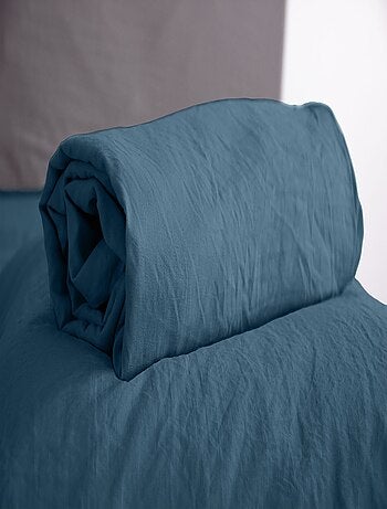 Drap housse 2 places 100% microfibre lavée bonnet 28 cm grande taille
