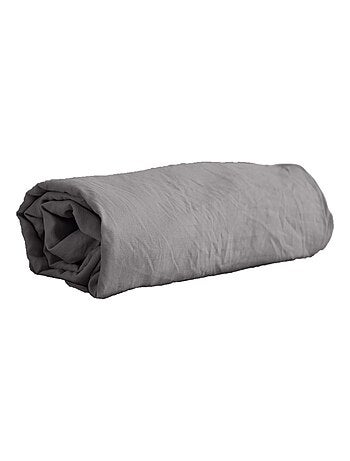 Drap housse 2 places 100% microfibre lavée bonnet 28 cm grande taille