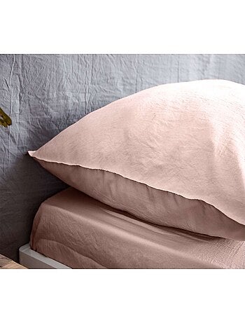 Drap housse 2 places 100% microfibre lavée bonnet 28 cm grande taille
