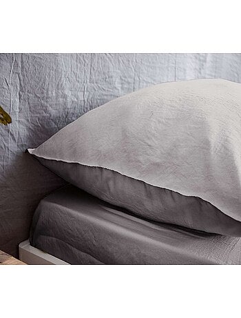Drap housse 2 places 100% microfibre lavée bonnet 28 cm