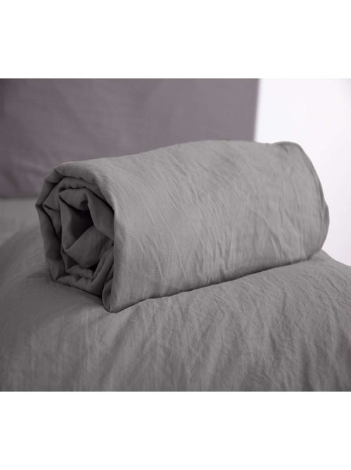 Drap housse 2 places 100% microfibre lavée bonnet 28 cm - Kiabi